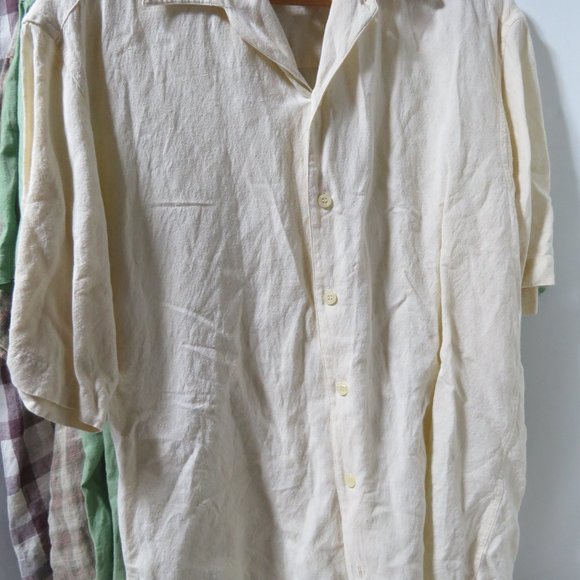 Men's Linen Shirt Lot, VTG, sz L  631 - Picture 7 of 14